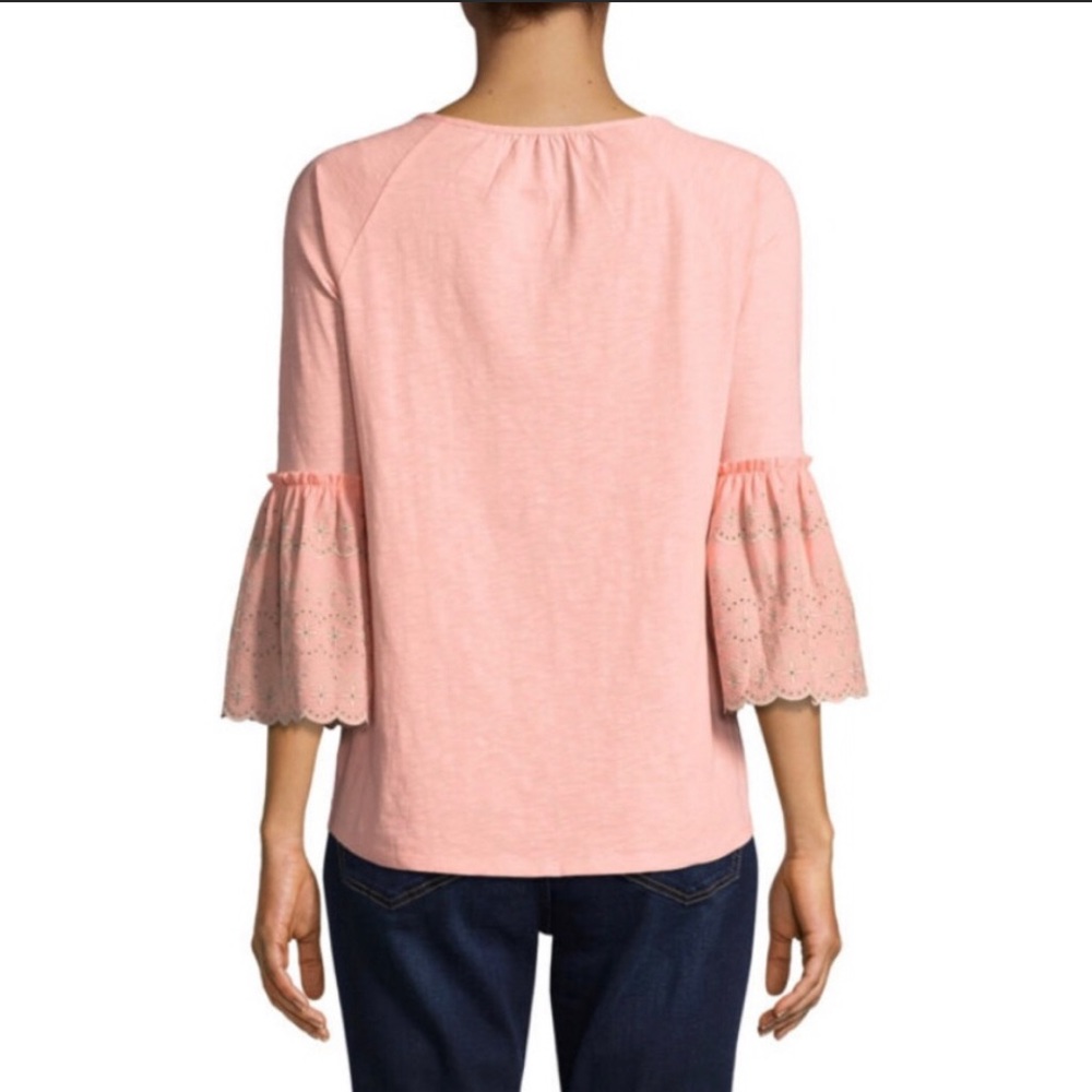 ST John’s Bay Ruffle Sleeve Top - Picture 2 of 5